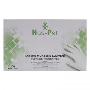 Haspet Pudrasız Muayene Eldiveni Beyaz