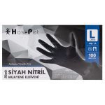 Haspet Nitril Muayene Eldiveni Siyah