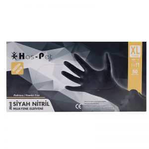 Haspet Siyah Nitril Muayene Eldiveni