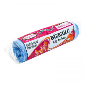 Kazanç Çöp Poşeti 200 Gr Orta Mavi Büzgülü 55x60