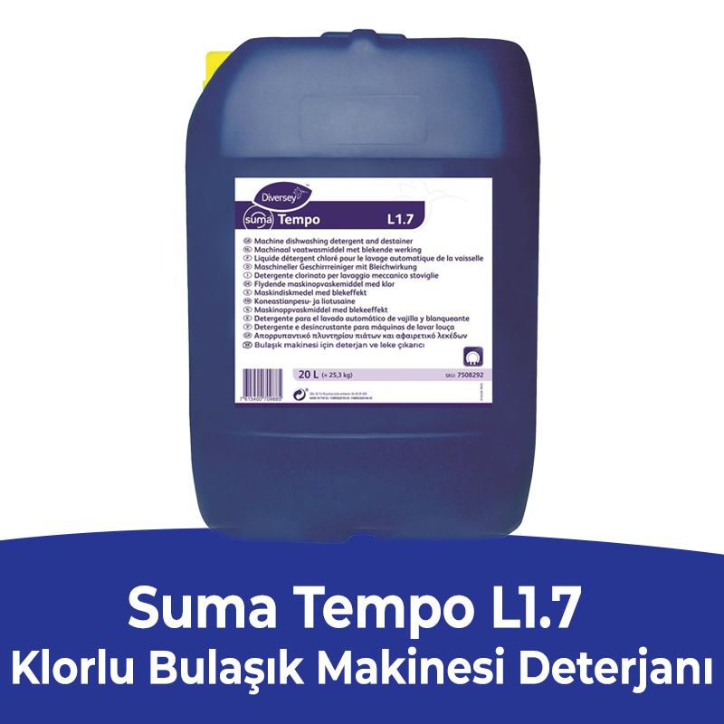 7508292 Diversey Suma Tempo L1.7 Klorlu Bulaşık Makinesi Deterjanı 20 L