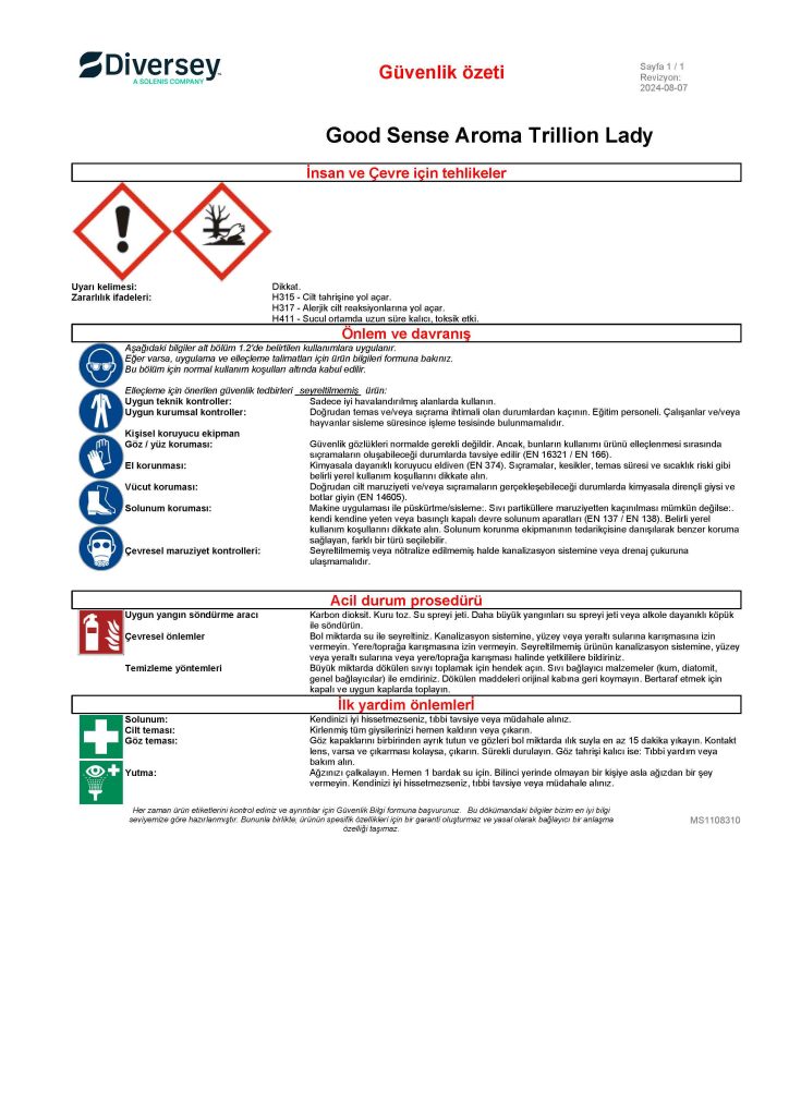 Diversey Good Sense Trillion Lady Koku Kartuşu 110 Ml